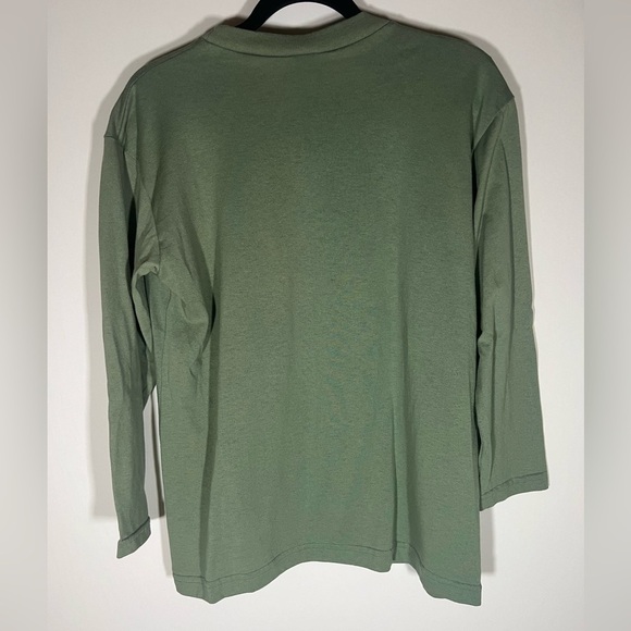 Vintage 90s KWBL Los Angeles green handpainted aztec southwest LS tshirt sz L - Picture 3 of 10